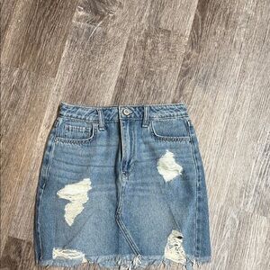 Hollister Blue Distressed Denim Pencil Skirt